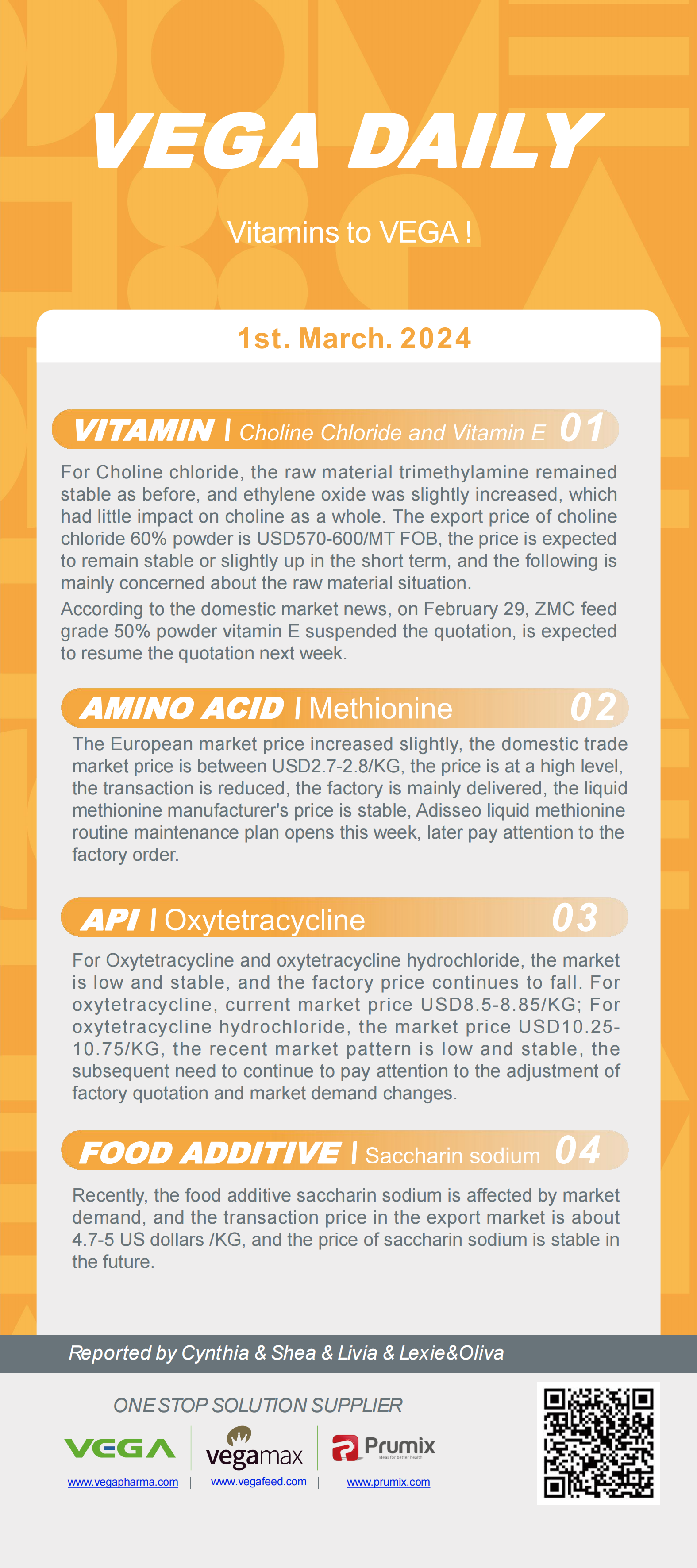 Vega Daily Dated on Mar 1st 2024 Vitamin Amino Acid APl Food Additives.png